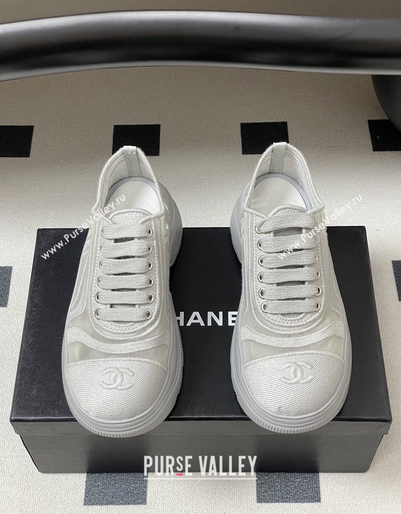 Chanel Mesh Mixed Fibers Sneakers Grey 2025 G46509 (MD-251223117)
