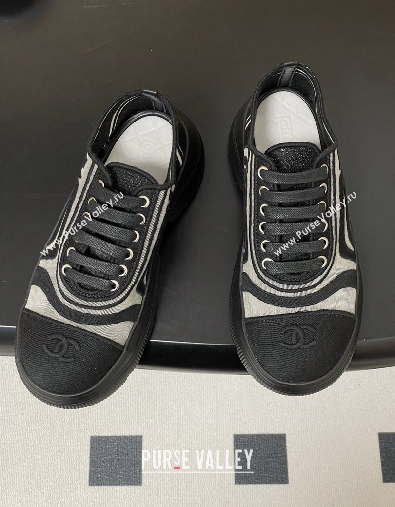 Chanel Mesh Mixed Fibers Sneakers Black 2025 G46509 (MD-251223115)