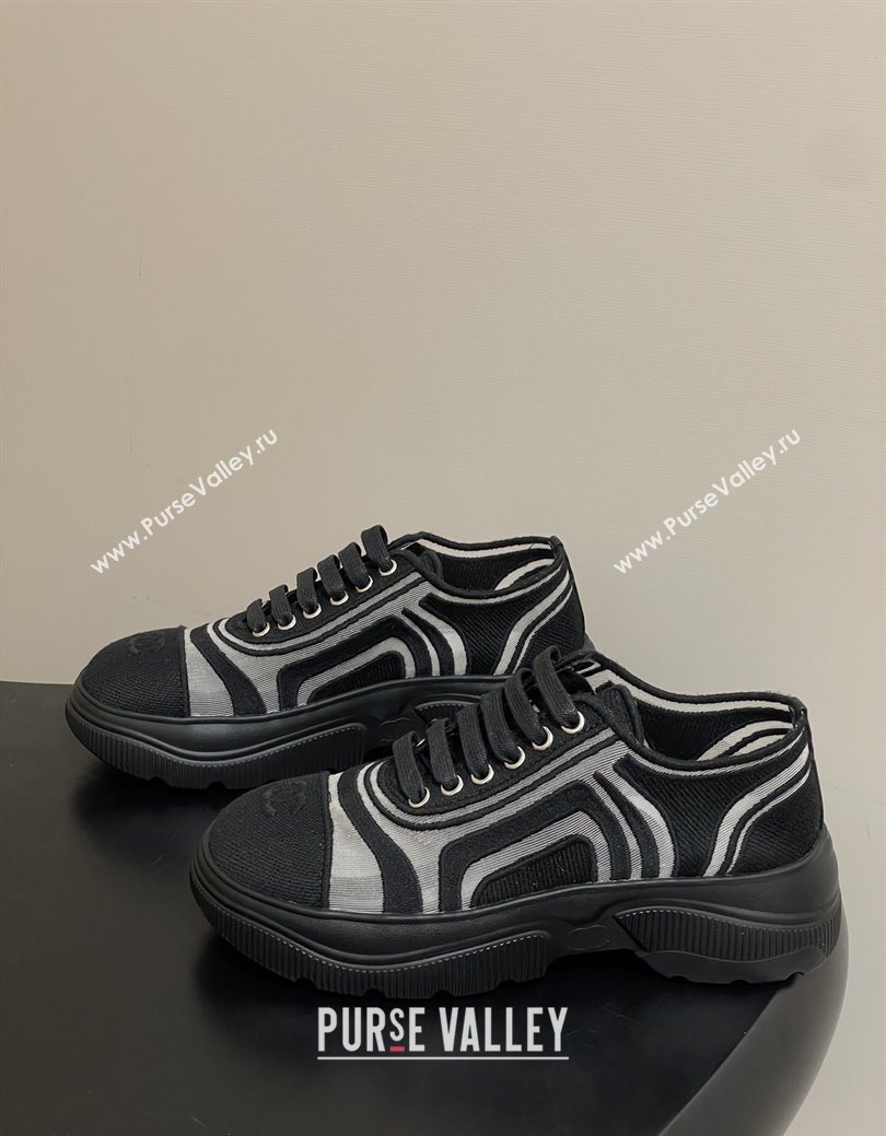 Chanel Mesh Mixed Fibers Sneakers Black 2025 G46509 (MD-251223115)