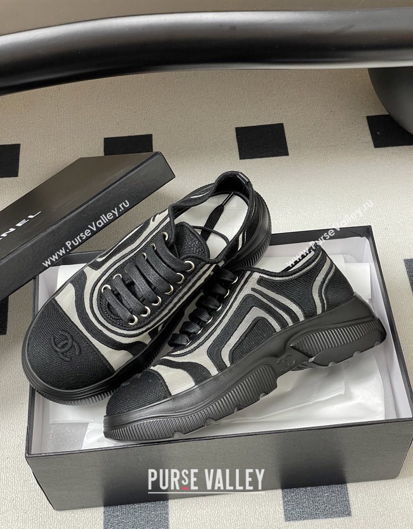 Chanel Mesh Mixed Fibers Sneakers Black 2025 G46509 (MD-251223115)