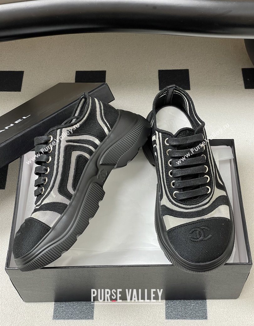 Chanel Mesh Mixed Fibers Sneakers Black 2025 G46509 (MD-251223115)