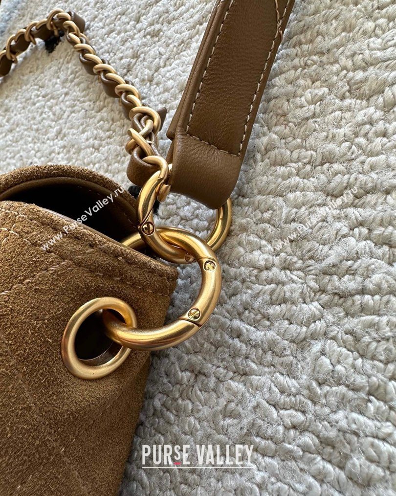Chanel Suede Large Flap Messenger Bag Light Brown 2026 AS5883 (yezi-260203054)