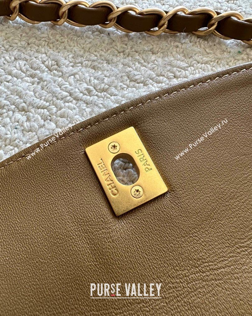 Chanel Suede Large Flap Messenger Bag Light Brown 2026 AS5883 (yezi-260203054)