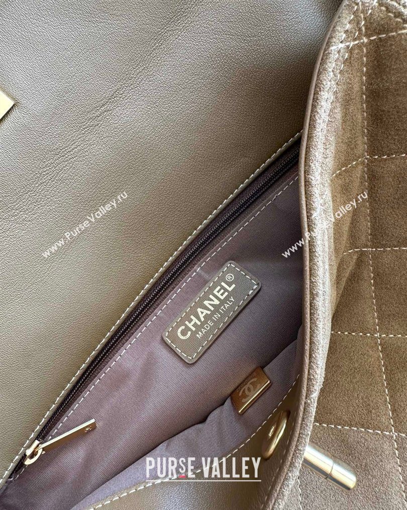 Chanel Suede Large Flap Messenger Bag Light Brown 2026 AS5883 (yezi-260203054)