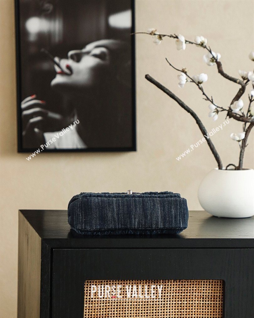 Chanel Shearling Classic Small Flap Bag with Star Charm Blue 2026 A01113 (yezi-260203058)