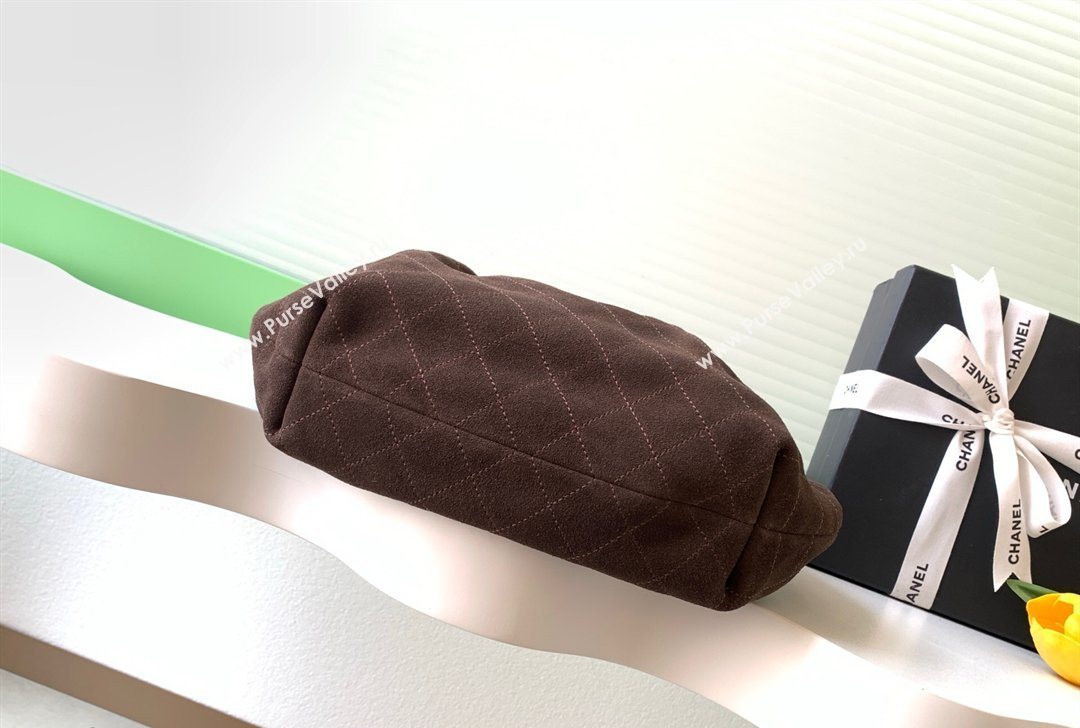 Chanel Suede Turtoise-Shell Effect Top Handle Hobo Bag Chocolate 2026 AS6010 (yezi-260203059)