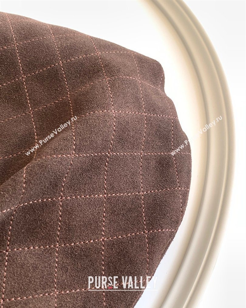 Chanel Suede Turtoise-Shell Effect Top Handle Hobo Bag Chocolate 2026 AS6010 (yezi-260203059)