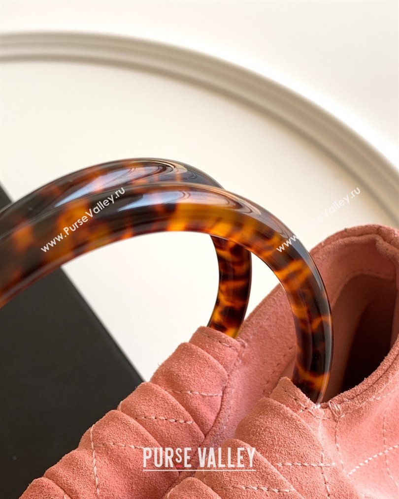 Chanel Suede Turtoise-Shell Effect Top Handle Hobo Bag Pink 2026 AS6010 (yezi-260203062)