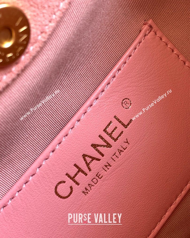 Chanel Suede Turtoise-Shell Effect Top Handle Hobo Bag Pink 2026 AS6010 (yezi-260203062)