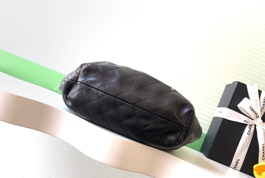 Chanel Calfskin Leather Turtoise-Shell Effect Top Handle Hobo Bag Black 2026 AS6010 (yezi-260203064)