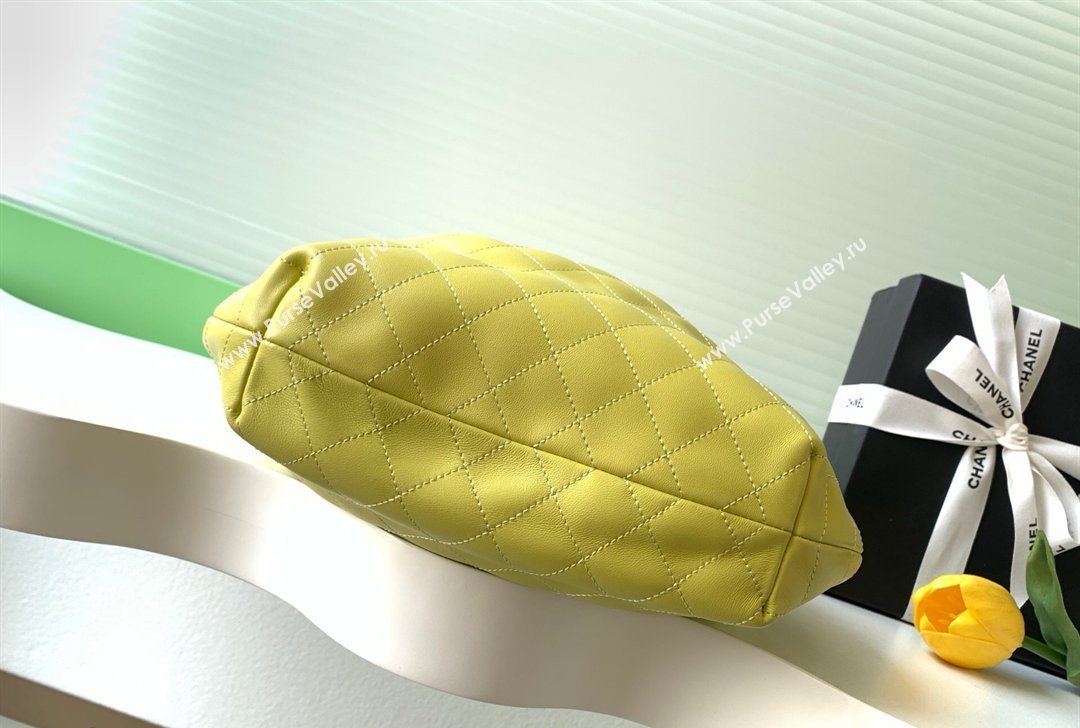 Chanel Calfskin Leather Turtoise-Shell Effect Top Handle Hobo Bag Yellow 2026 AS6010 (yezi-260203065)