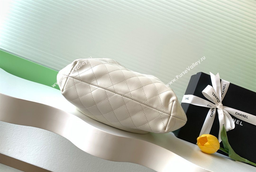 Chanel Calfskin Leather Turtoise-Shell Effect Top Handle Hobo Bag White 2026 AS6010 (yezi-260203066)