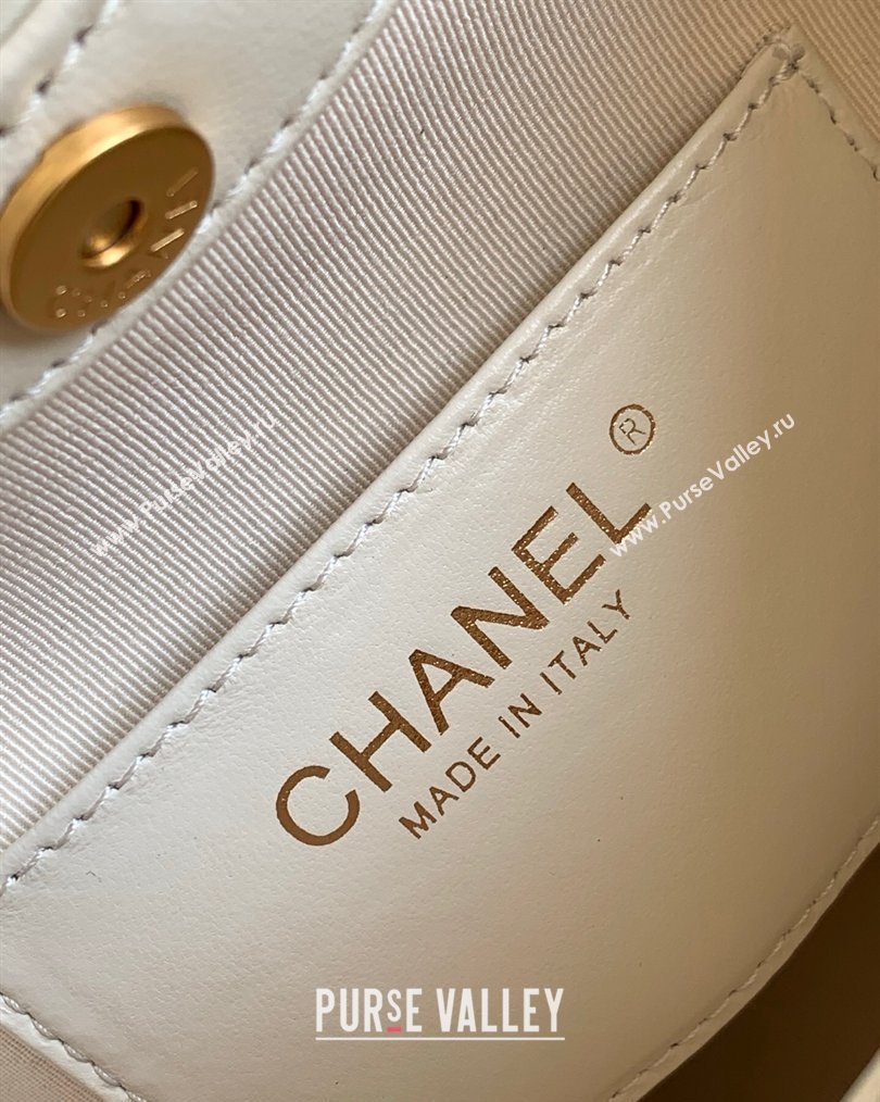 Chanel Calfskin Leather Turtoise-Shell Effect Top Handle Hobo Bag White 2026 AS6010 (yezi-260203066)