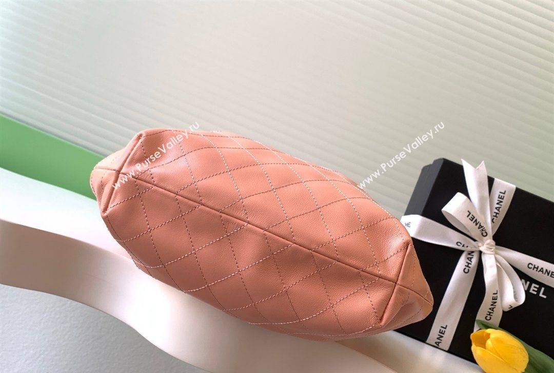 Chanel Calfskin Leather Turtoise-Shell Effect Top Handle Hobo Bag Pink 2026 AS6010 (yezi-260203067)