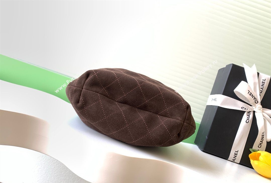 Chanel Suede Turtoise-Shell Effect Top Handle Small Hobo Bag Chocolate 2026 AS6022 (yezi-260203072)