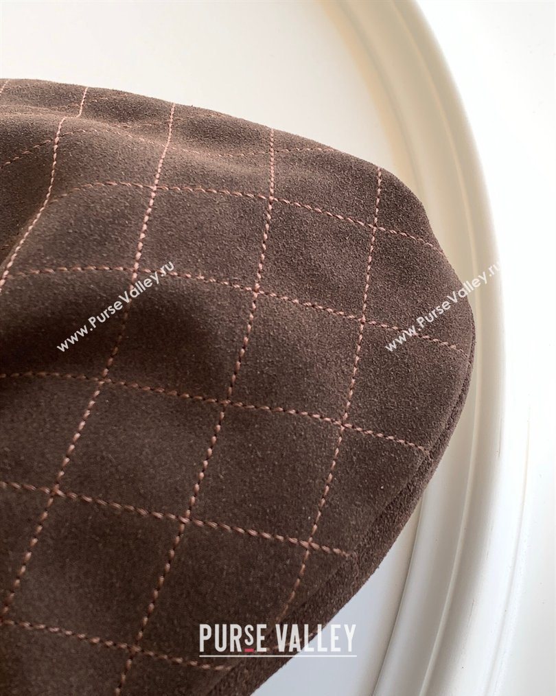 Chanel Suede Turtoise-Shell Effect Top Handle Small Hobo Bag Chocolate 2026 AS6022 (yezi-260203072)