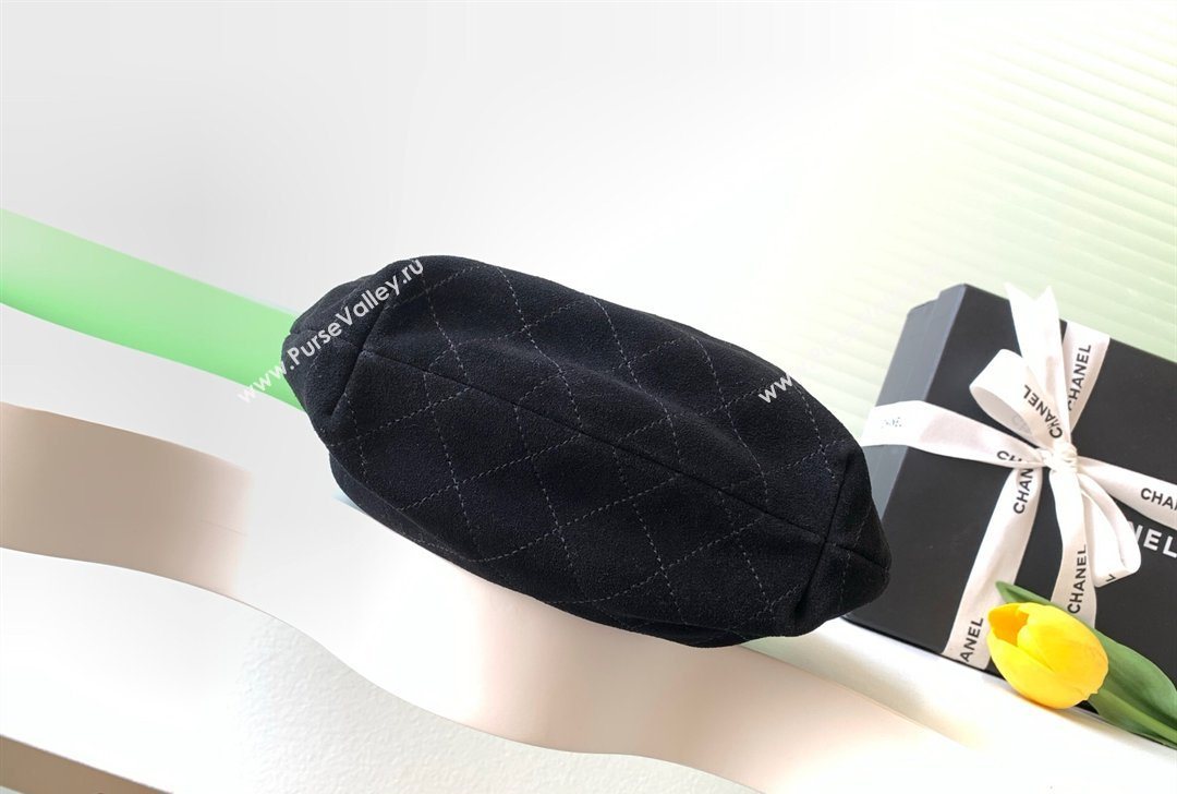 Chanel Suede Turtoise-Shell Effect Top Handle Small Hobo Bag Black 2026 AS6022 (yezi-260203073)