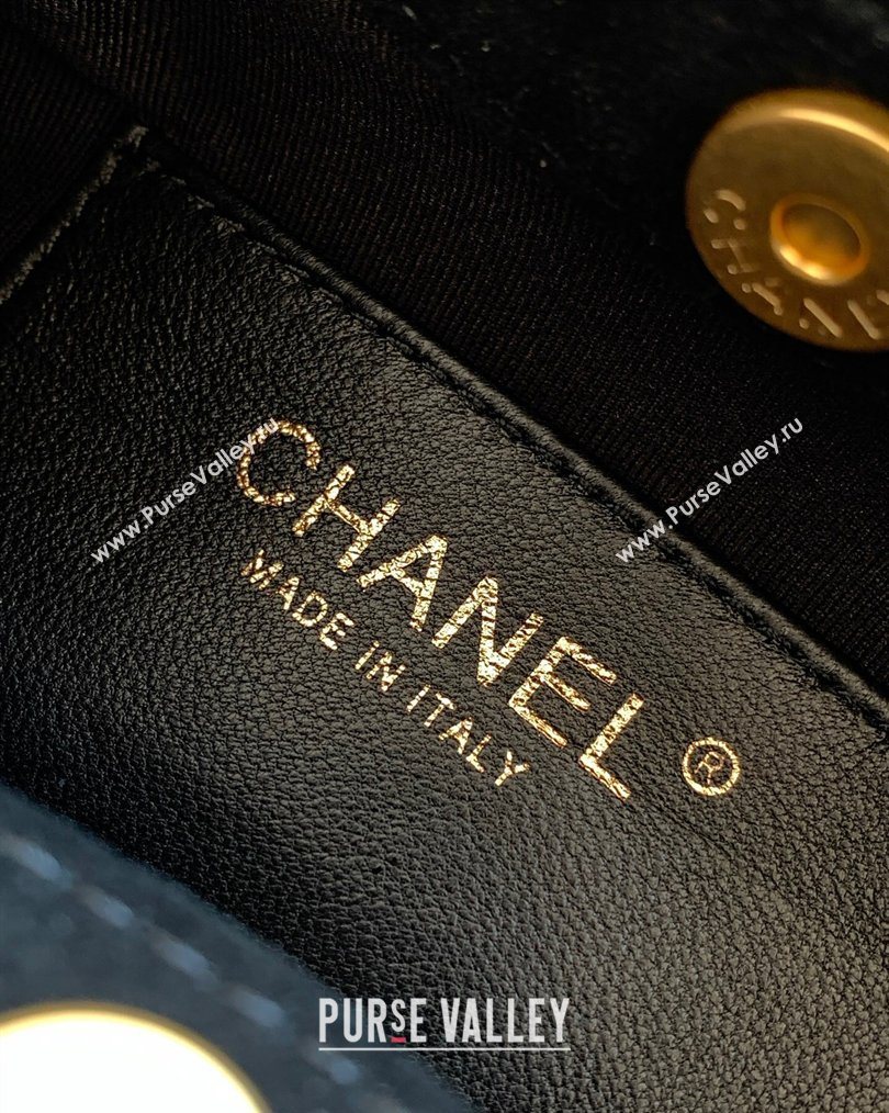 Chanel Suede Turtoise-Shell Effect Top Handle Small Hobo Bag Black 2026 AS6022 (yezi-260203073)