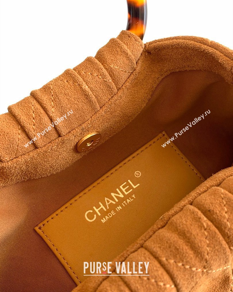 Chanel Suede Turtoise-Shell Effect Top Handle Small Hobo Bag Brown 2026 AS6022 (yezi-260203074)