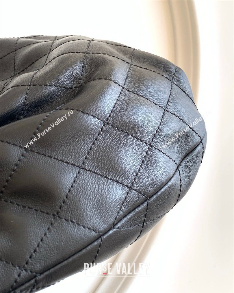 Chanel Calfskin Leather Turtoise-Shell Effect Top Handle Small Hobo Bag Black 2026 AS6022 (yezi-260203068)