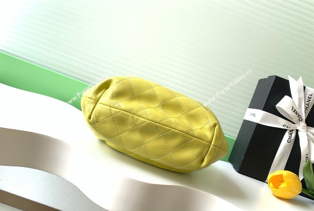 Chanel Calfskin Leather Turtoise-Shell Effect Top Handle Small Hobo Bag Yellow 2026 AS6022 (yezi-260203069)