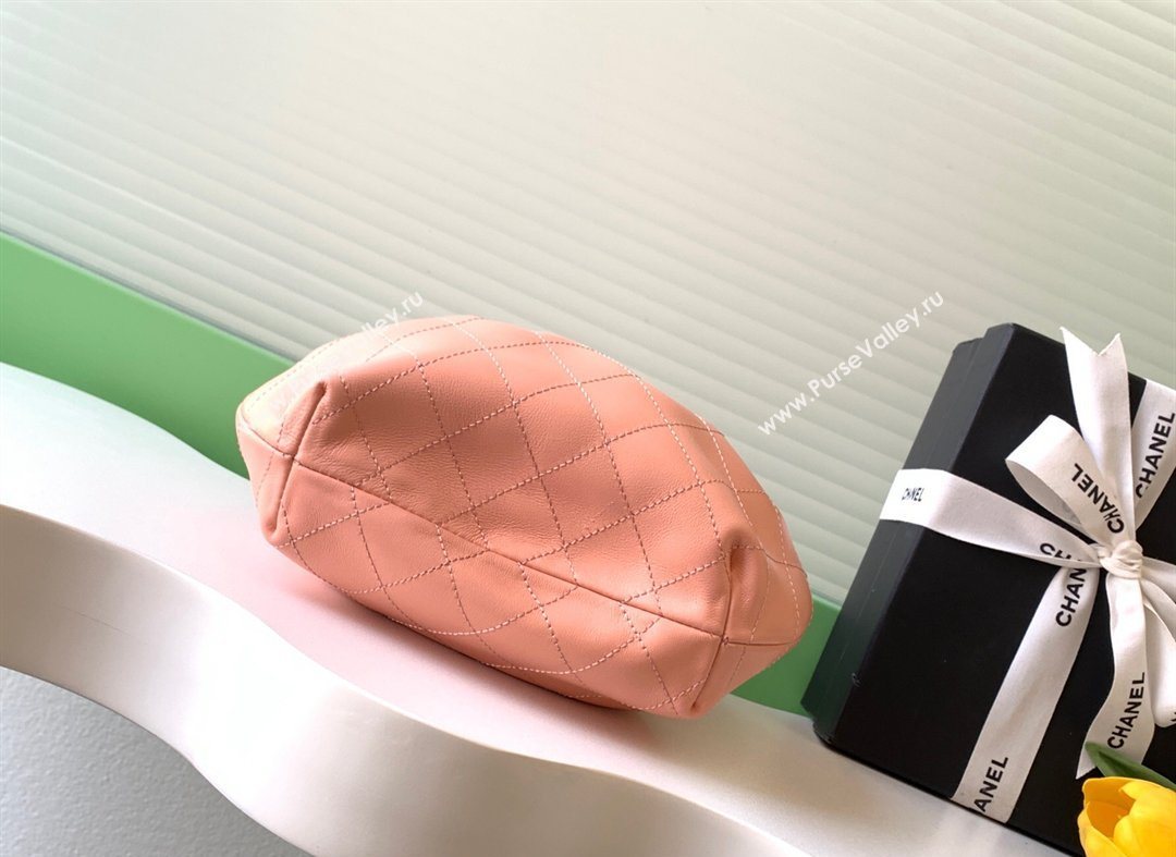 Chanel Calfskin Leather Turtoise-Shell Effect Top Handle Small Hobo Bag Pink 2026 AS6022 (yezi-260203071)