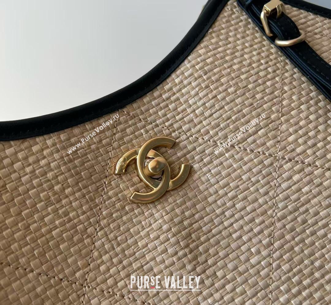 Chanel Braided Straw Small Shopping Tote Bag Beige 2026 AS6015 (yezi-260204012)