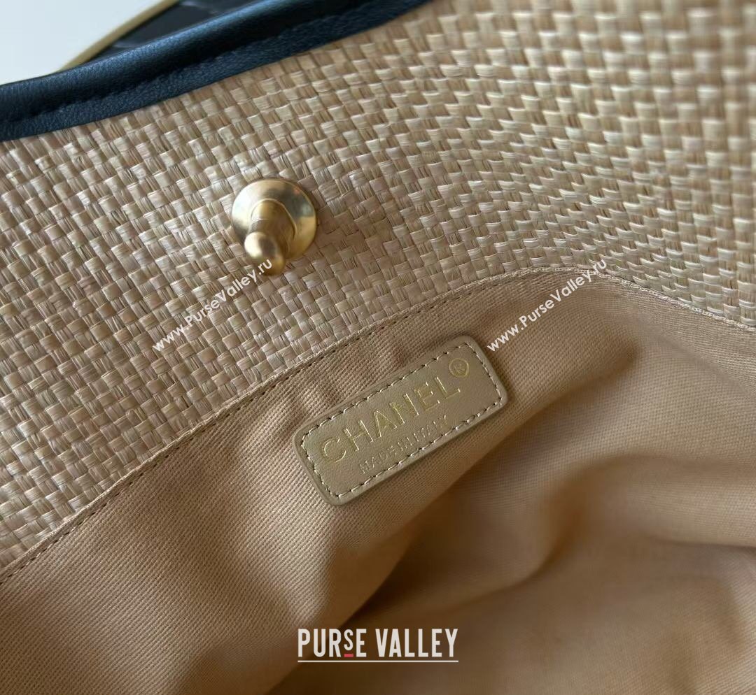 Chanel Braided Straw Small Shopping Tote Bag Beige 2026 AS6015 (yezi-260204012)