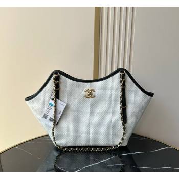Chanel Braided Straw Small Shopping Tote Bag White 2026 AS6015 (yezi-260204013)