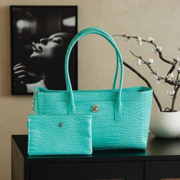 Chanel Medium Shopping Tote Bag in Crocodile Embossed Calfskin Leather AS2157 Green 2026 (yezi-260204018)
