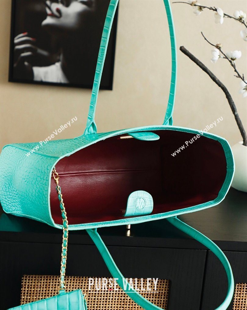 Chanel Medium Shopping Tote Bag in Crocodile Embossed Calfskin Leather AS2157 Green 2026 (yezi-260204018)