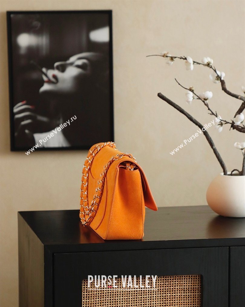 Chanel Matthieu Blazy Flap Bag in Quilted Suede Orange 2026 CH020301 (yezi-260203050)