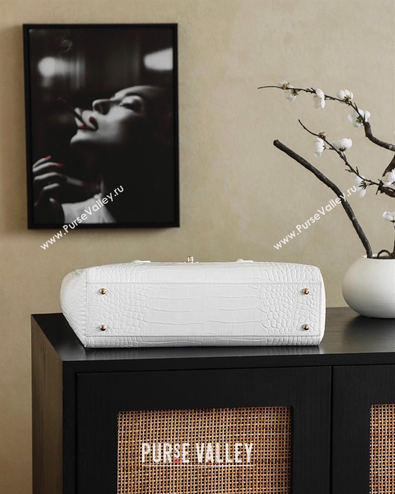 Chanel Medium Shopping Tote Bag in Crocodile Embossed Calfskin Leather AS2157 White 2026 (yezi-260204019)