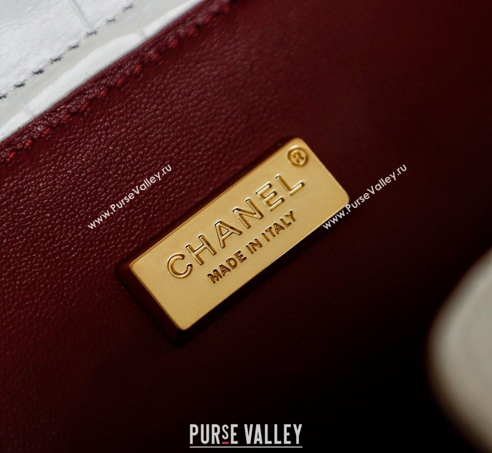 Chanel Medium Shopping Tote Bag in Crocodile Embossed Calfskin Leather AS2157 White 2026 (yezi-260204019)