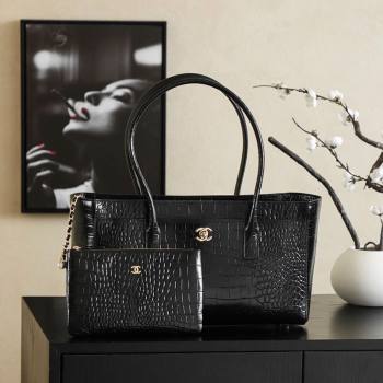 Chanel Medium Shopping Tote Bag in Crocodile Embossed Calfskin Leather AS2157 Black 2026 (yezi-260204020)