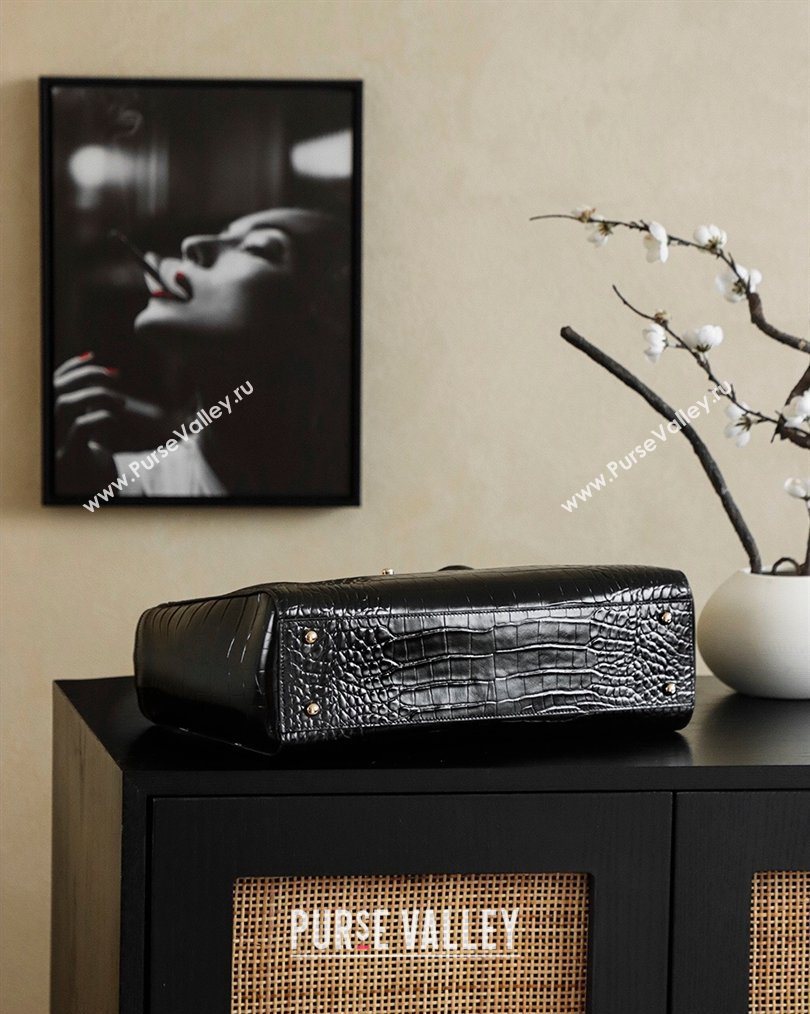 Chanel Medium Shopping Tote Bag in Crocodile Embossed Calfskin Leather AS2157 Black 2026 (yezi-260204020)