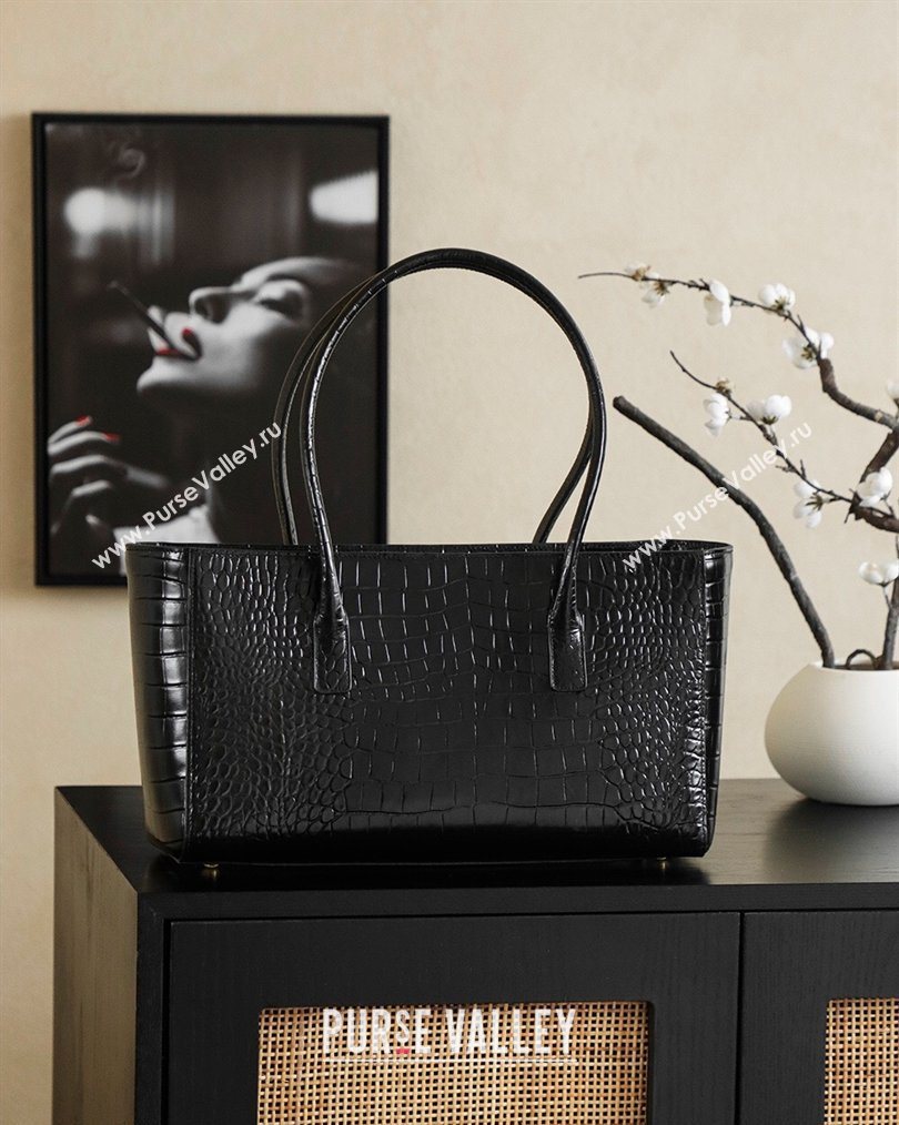 Chanel Medium Shopping Tote Bag in Crocodile Embossed Calfskin Leather AS2157 Black 2026 (yezi-260204020)