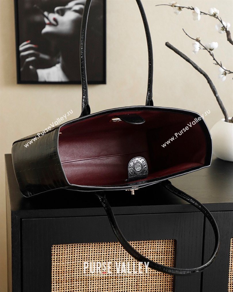 Chanel Medium Shopping Tote Bag in Crocodile Embossed Calfskin Leather AS2157 Black 2026 (yezi-260204020)