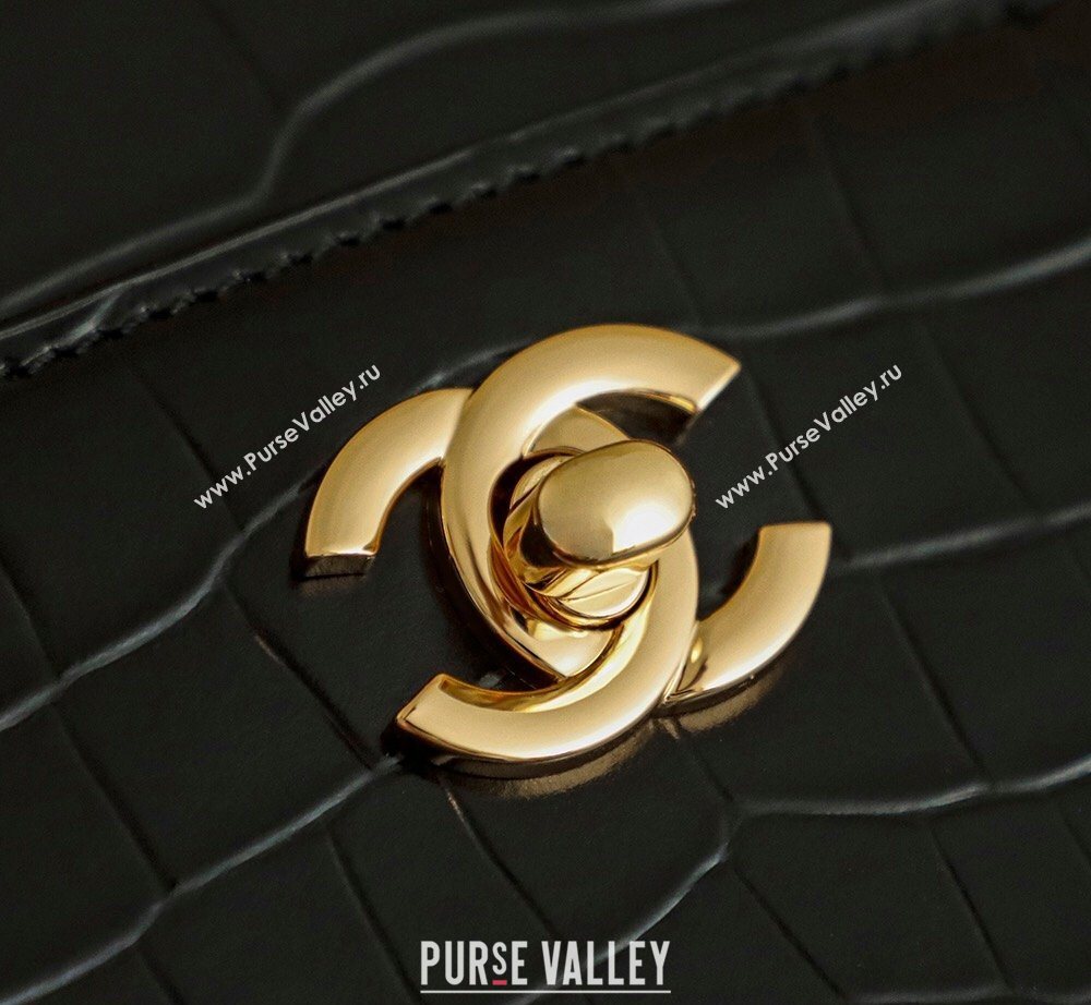 Chanel Medium Shopping Tote Bag in Crocodile Embossed Calfskin Leather AS2157 Black 2026 (yezi-260204020)