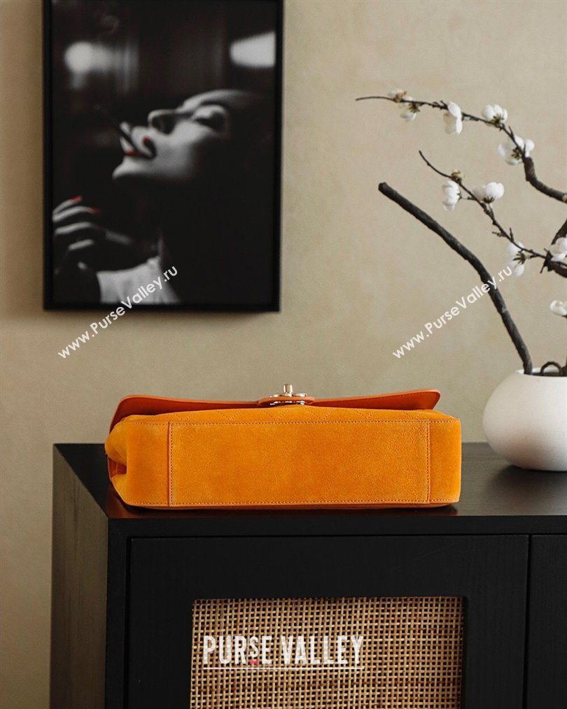 Chanel Matthieu Blazy Flap Bag in Quilted Suede Orange 2026 CH020301 (yezi-260203050)