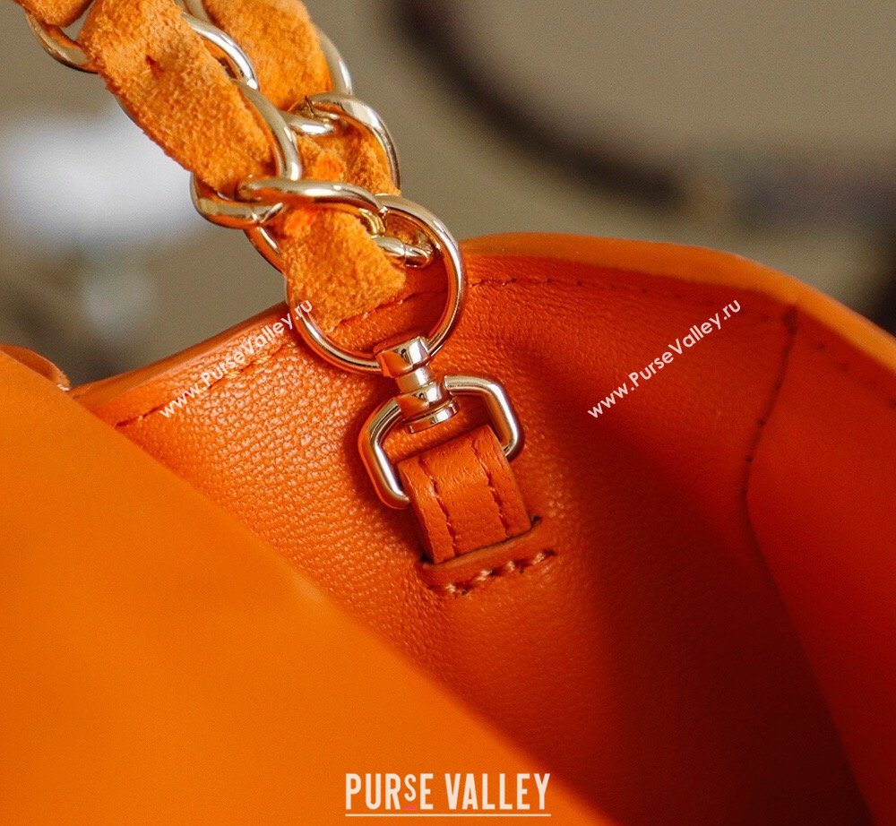 Chanel Matthieu Blazy Flap Bag in Quilted Suede Orange 2026 CH020301 (yezi-260203050)