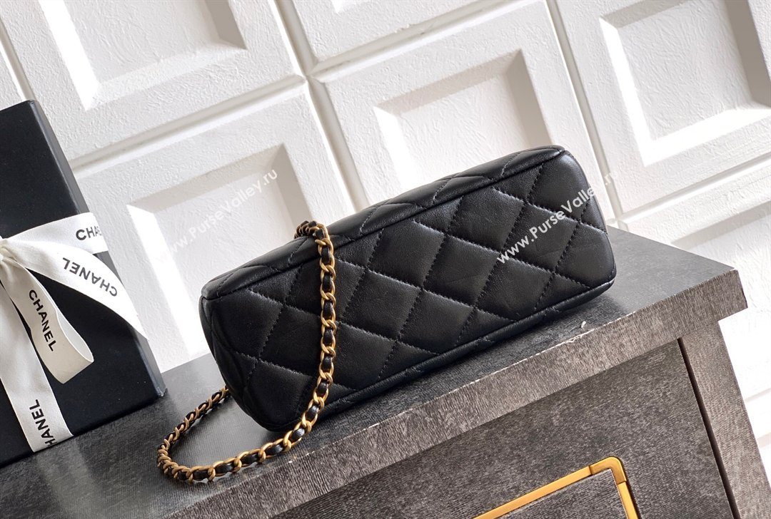 Chanel Lambskin Leather Pearls Clutch with Chain Black 2026 AS5912 (yezi-260203045)