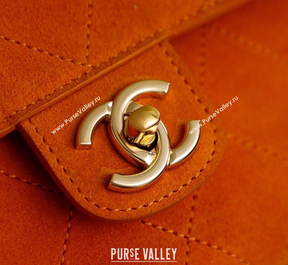 Chanel Matthieu Blazy Flap Bag in Quilted Suede Orange 2026 CH020301 (yezi-260203050)