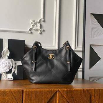 Chanel Calfskin Leather Small Shopping Tote Bag Black 2026 AS6015 (yezi-260204016)