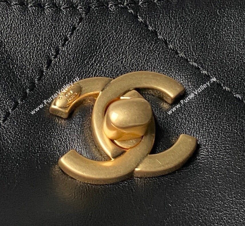 Chanel Calfskin Leather Small Shopping Tote Bag Black 2026 AS6015 (yezi-260204016)