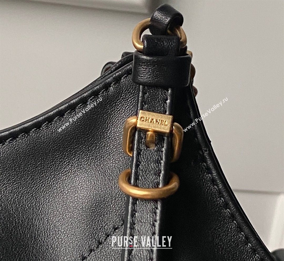 Chanel Calfskin Leather Small Shopping Tote Bag Black 2026 AS6015 (yezi-260204016)
