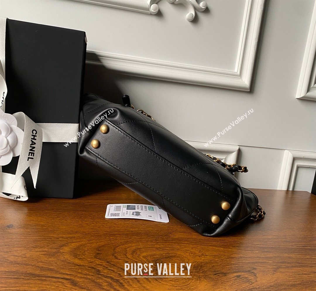 Chanel Calfskin Leather Small Shopping Tote Bag Black 2026 AS6015 (yezi-260204016)