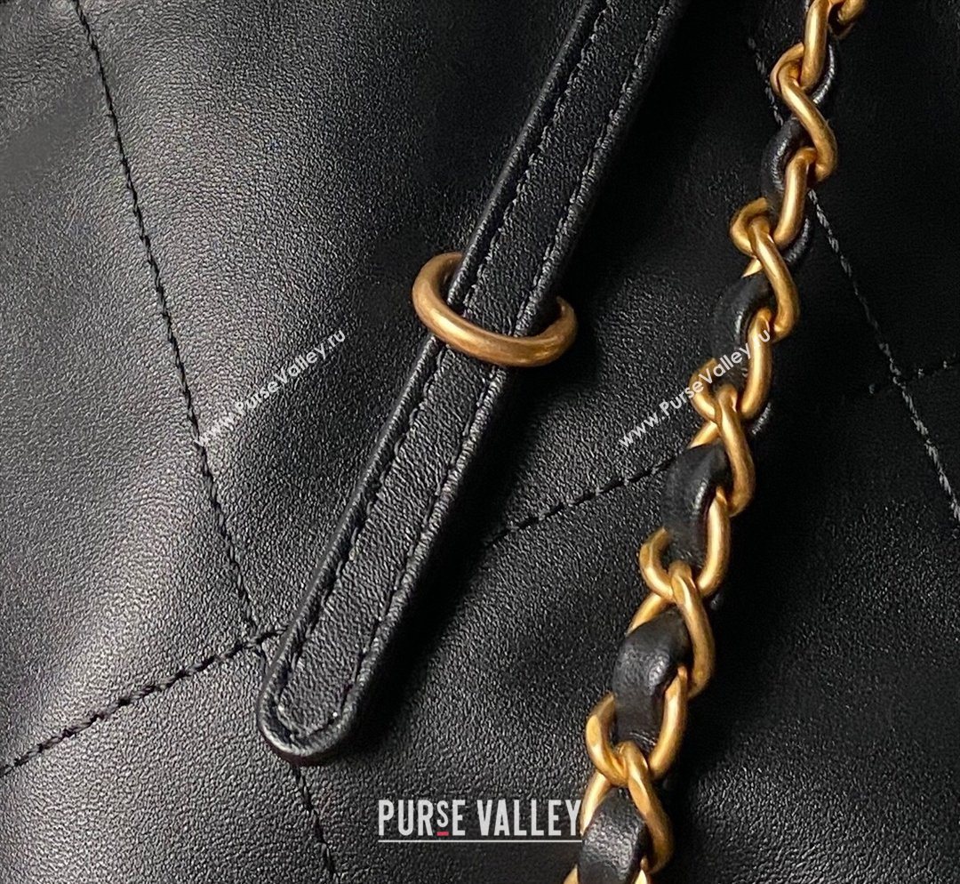 Chanel Calfskin Leather Small Shopping Tote Bag Black 2026 AS6015 (yezi-260204016)