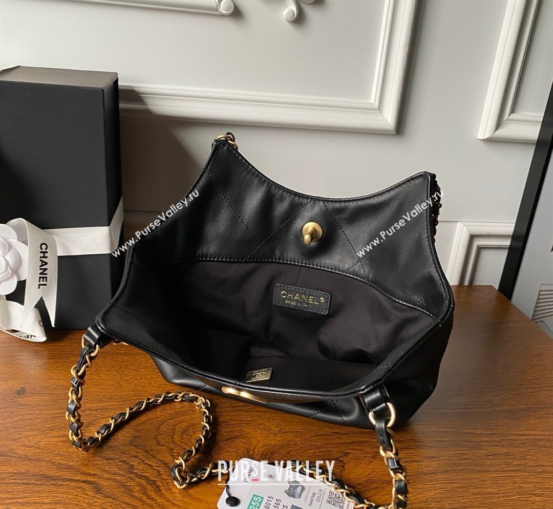 Chanel Calfskin Leather Small Shopping Tote Bag Black 2026 AS6015 (yezi-260204016)