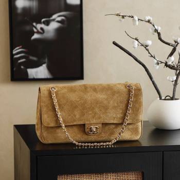 Chanel Matthieu Blazy Flap Bag in Quilted Suede Light Brown 2026 CH020301 (yezi-260203051)